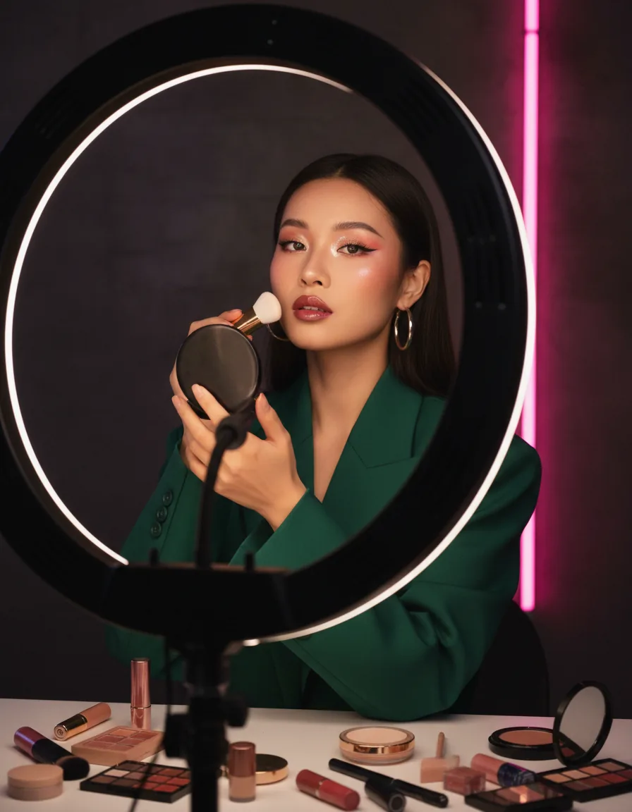 狠狠撸签约美妆达人形象照